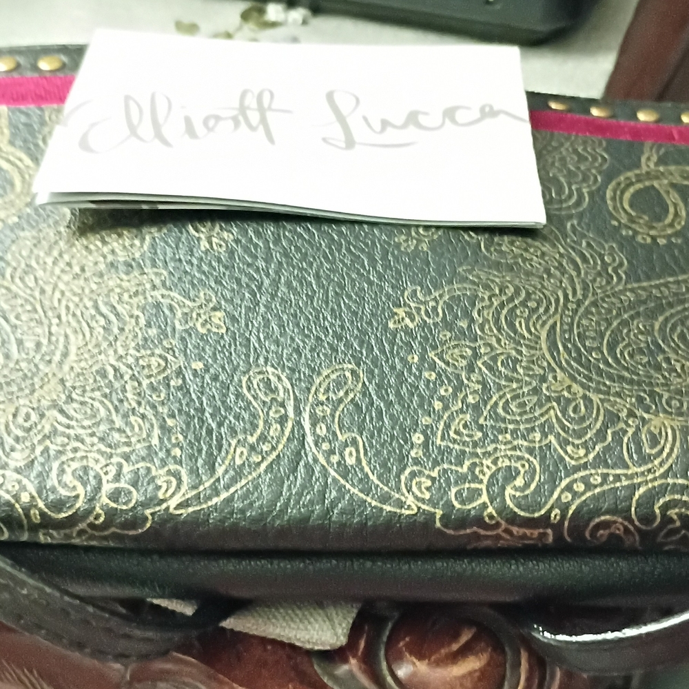 Elliott Lucca Black and Gold Crossbody Bag
